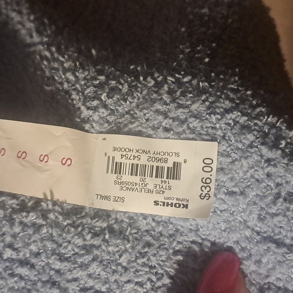 So Blue Soft Fuzzy Hooded V-Neck Sweater.Size Small NWT - Picture 4 of 4